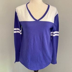 Victoria’s Secret PINK Varsity Stripe Purple Tee